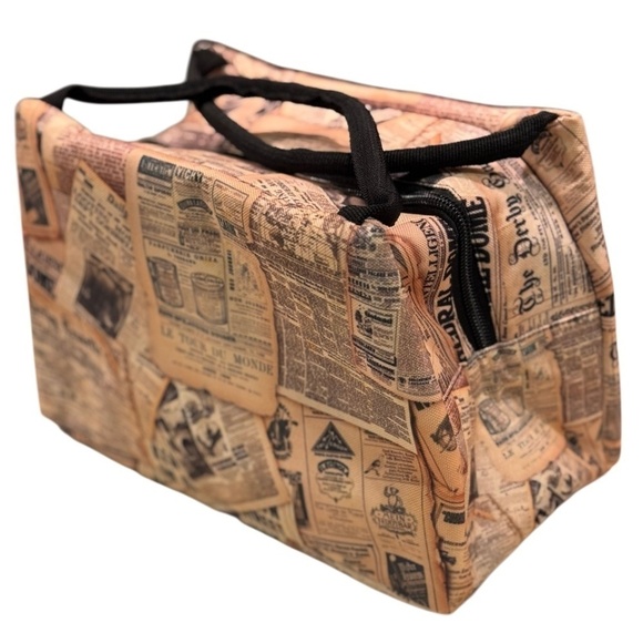 Other - Newspaper Print Insulated Cooler Bag Unisex Vintage